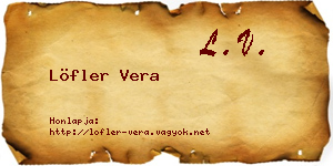 Löfler Vera névjegykártya
